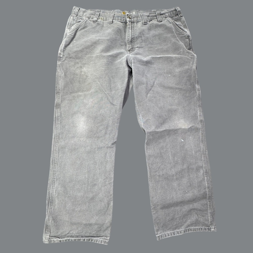 Carhartt Carpenter Pants Mens 44x32 Gray Relaxed Fit Canvas Workwear